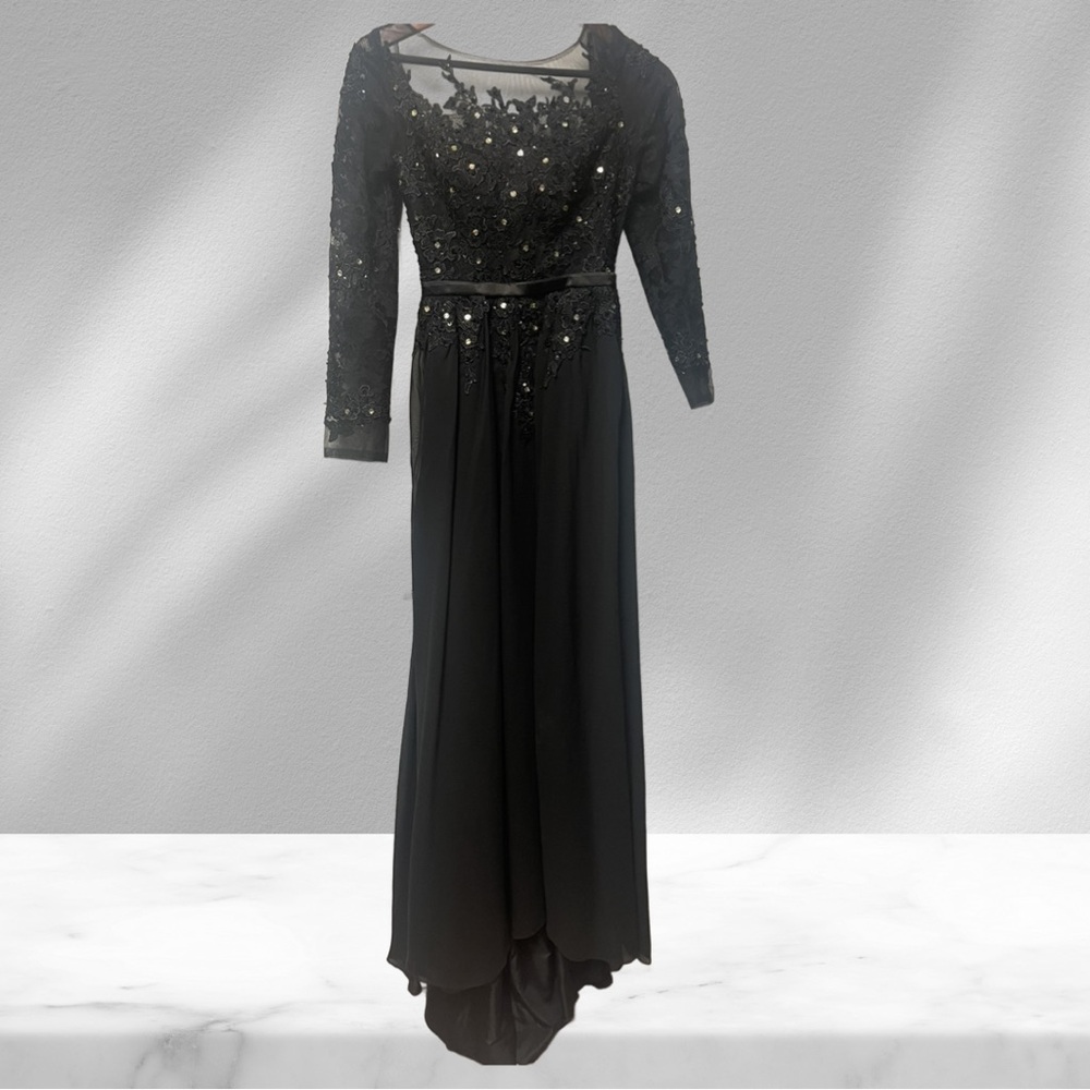 Sophisticated Black Long Sleeve Dress